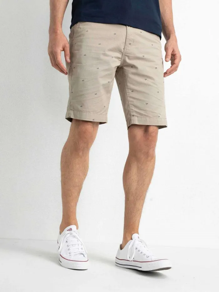 Men Shorts Petrol Industries Chino Shorts With AllOver Print Wild Dessert