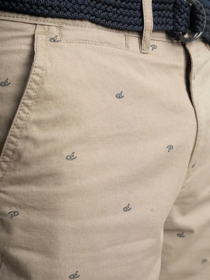 Men Shorts Petrol Industries Chino Shorts With AllOver Print Wild Dessert