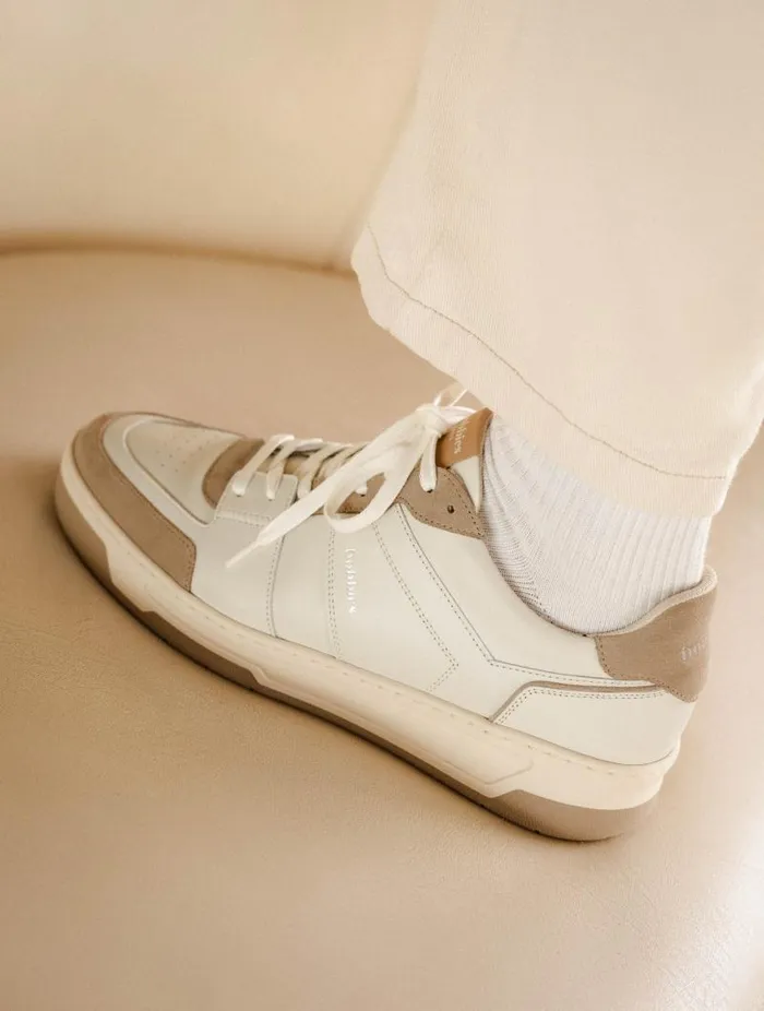 Men Sneakers Bobbies Cyrus Off White and Ash Beige