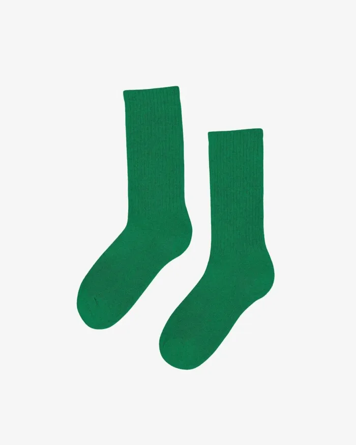 Men Socks and Colorful Standard Organic Active Sock Kelly Green
