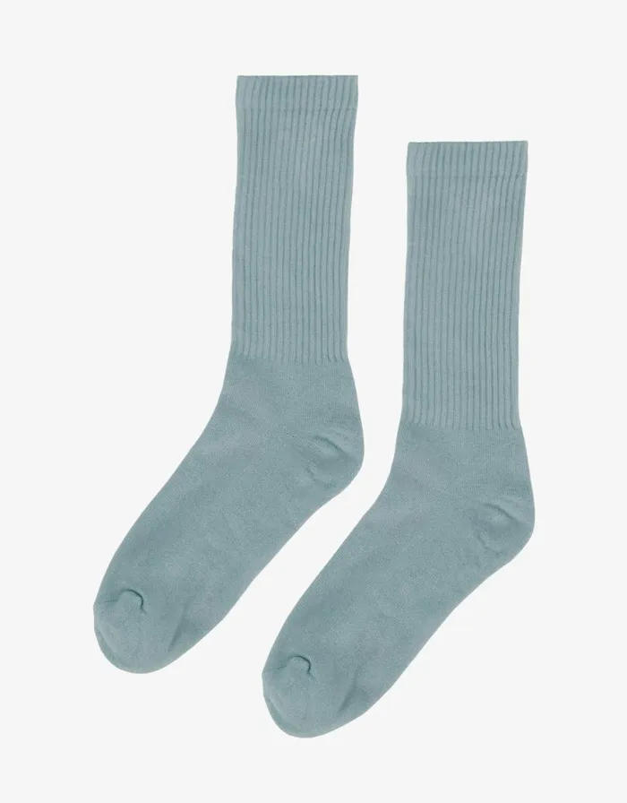 Men Socks and Colorful Standard Organic Active Sock Steel Blue