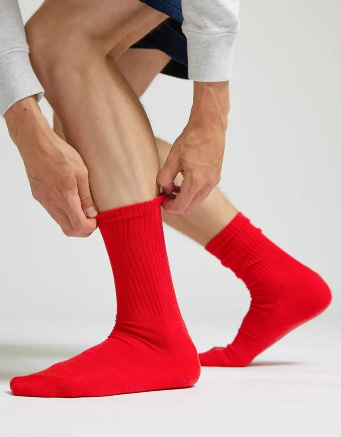 Men Socks and Colorful Standard Organic Active Sock Steel Blue