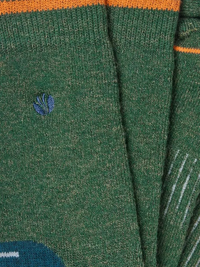 Men Socks Fat Face Green Walking Socks