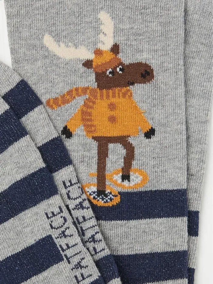 Men Socks Fat Face Grey Moose Striped Socks 1 Pack Men Socks Fat Face Grey Moose Striped Socks 1 Pack