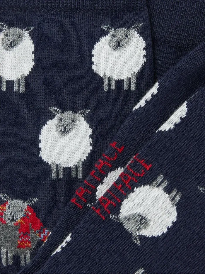 Men Socks Fat Face Navy Sheep Socks 1 Pack Men Socks Fat Face Navy Sheep Socks 1 Pack