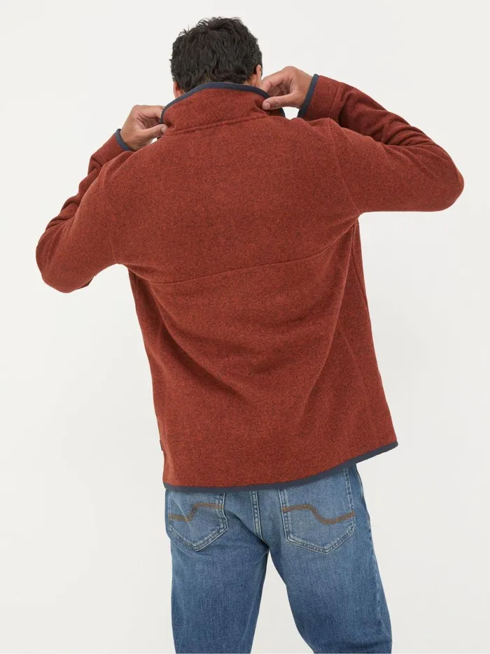 Men Sweatshirts and Hoodies Fat Face Haxby Burnt Orange Half Neck Sweatshirt