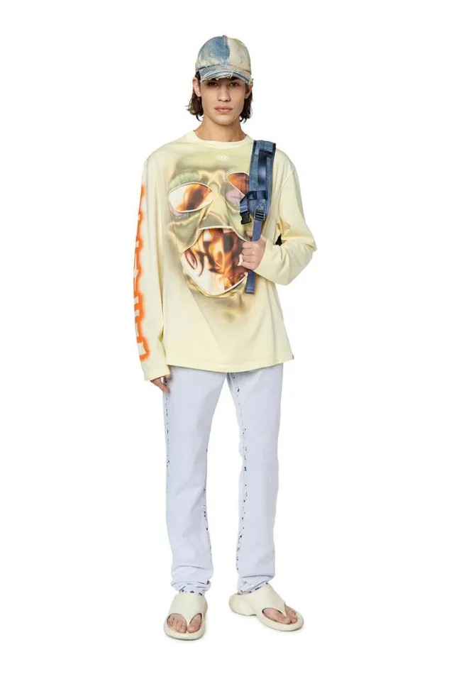 Men TCrany Beige Diesel Tshirts