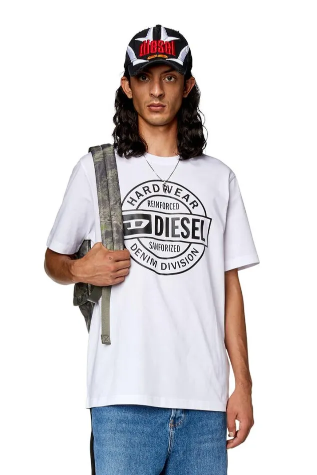 Men TJustL21 White Diesel Tshirts Men TJustL21 White Diesel Tshirts