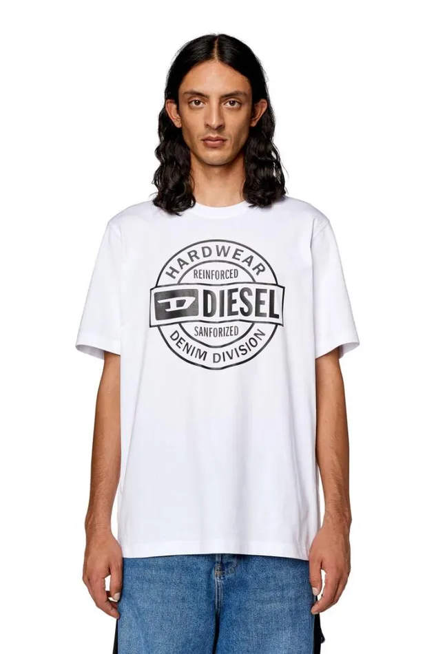 Men TJustL21 White Diesel Tshirts Men TJustL21 White Diesel Tshirts