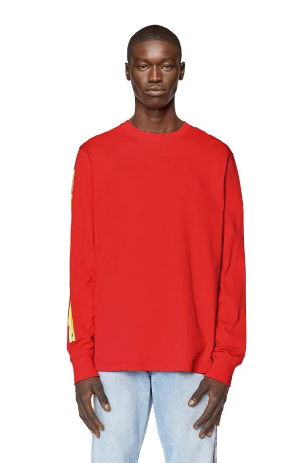 Men TJustLsL1 Red Diesel Tshirts Men TJustLsL1 Red Diesel Tshirts