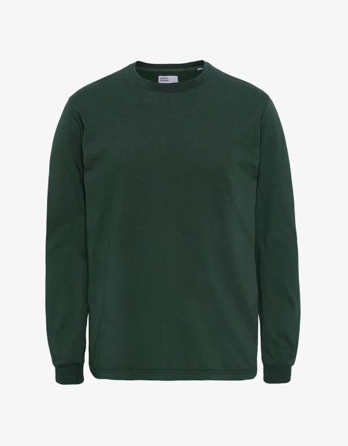Men TShirts Colorful Standard Oversized Organic LS TShirt Hunter Green