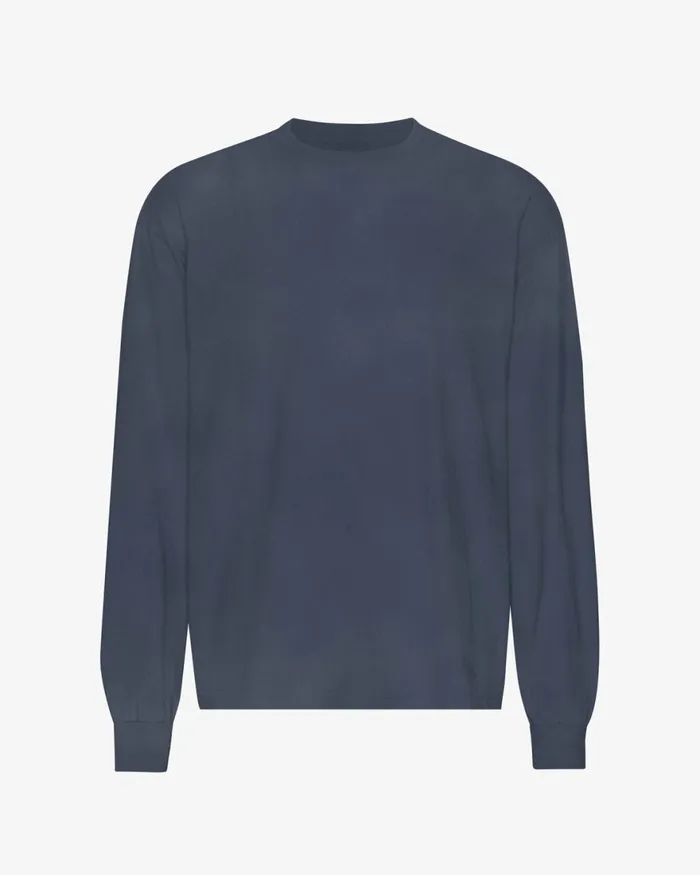 Men TShirts Colorful Standard Oversized Organic LS TShirt Neptune Blue