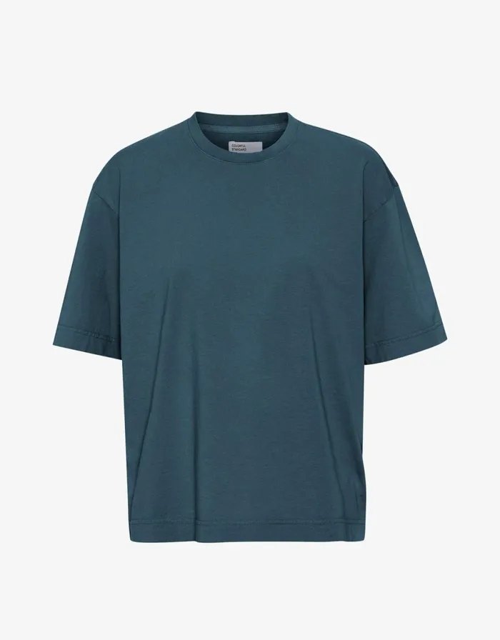 Men TShirts Colorful Standard Oversized Organic TShirt Petrol Blue