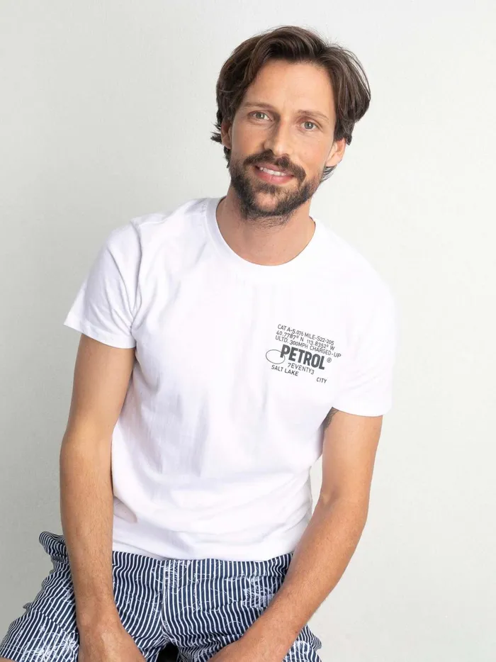 Men TShirts Petrol Industries Artwork TShirt Bright White
