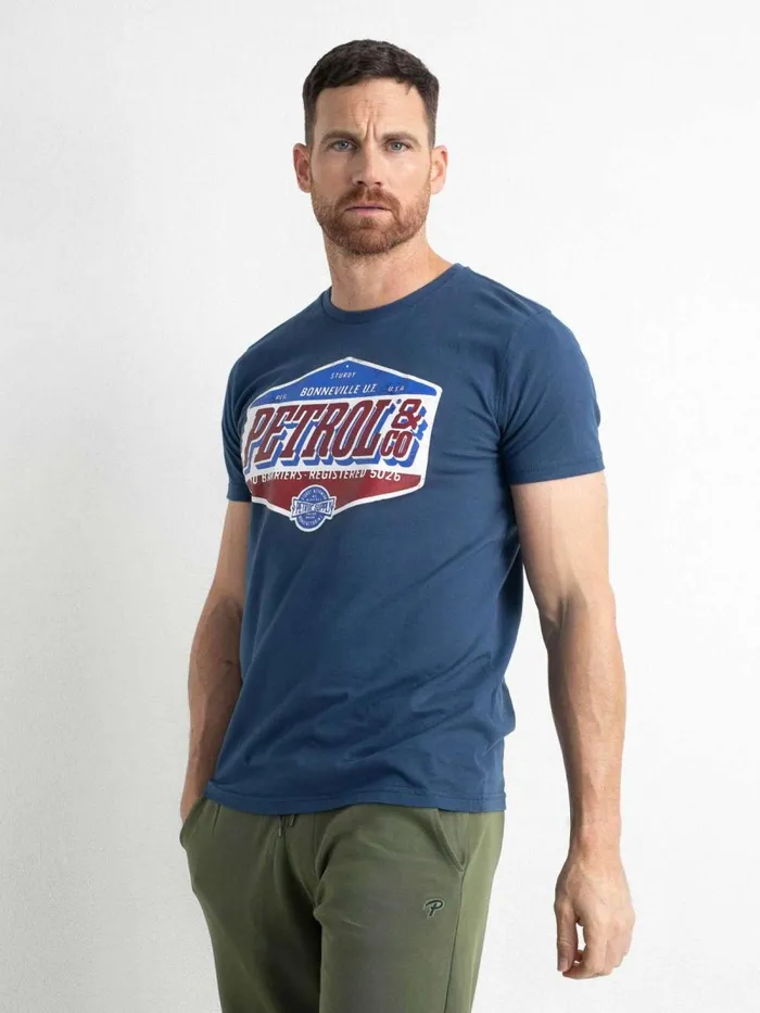 Men TShirts Petrol Industries Artwork TShirt Petrol Blue