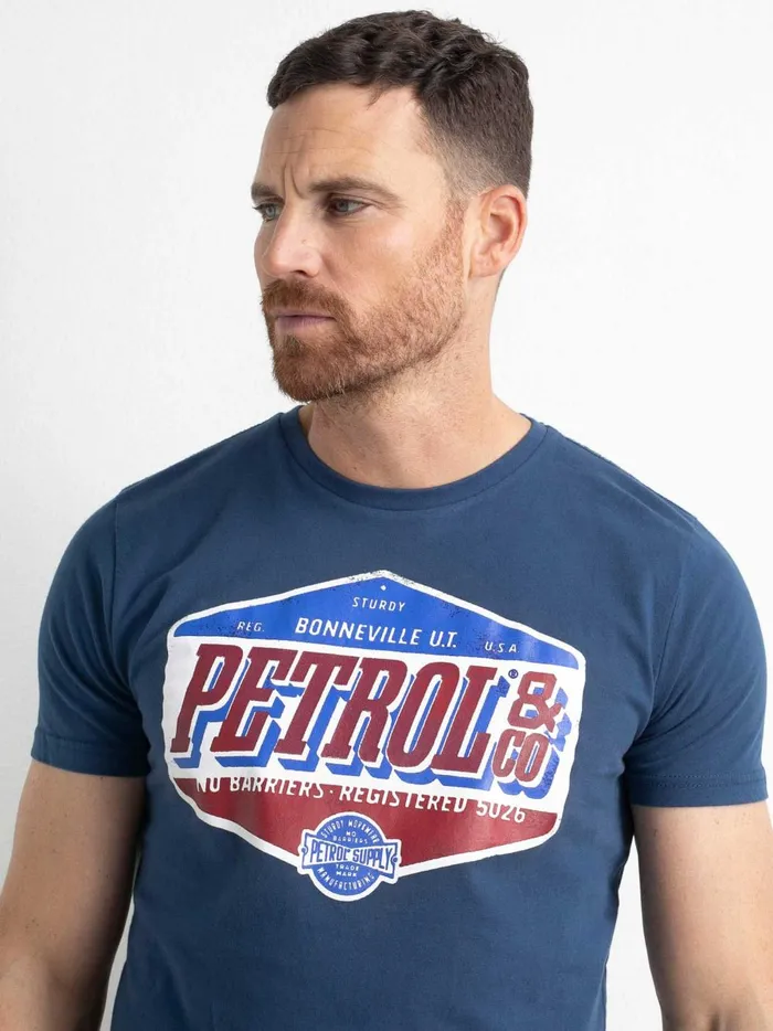 Men TShirts Petrol Industries Artwork TShirt Petrol Blue