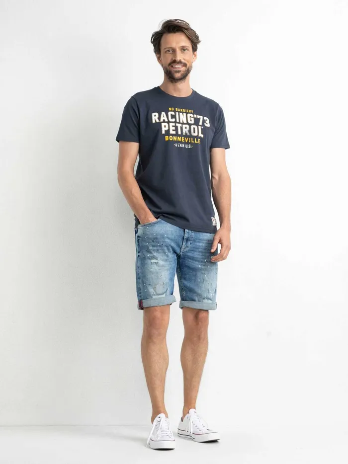 Men TShirts Petrol Industries Artwork TShirt Raven Grey