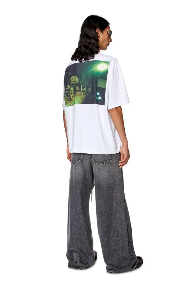 Men TWashL10 White Diesel Tshirts