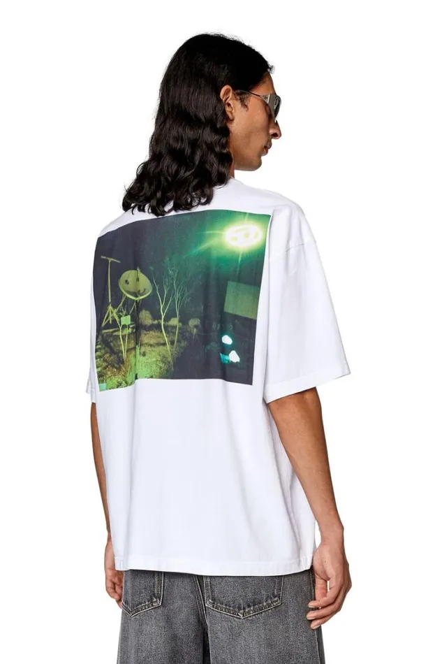 Men TWashL10 White Diesel Tshirts