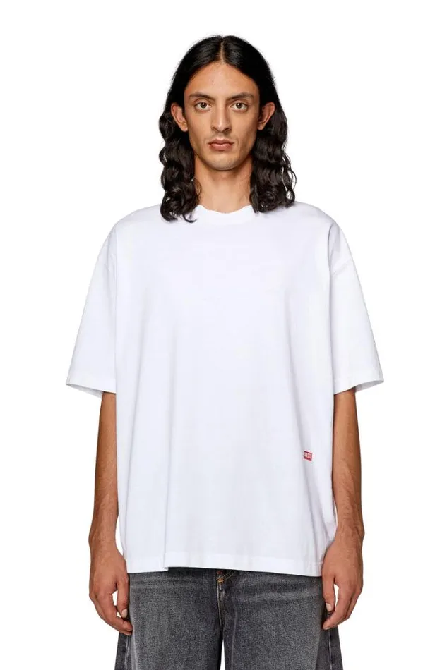 Men TWashL10 White Diesel Tshirts