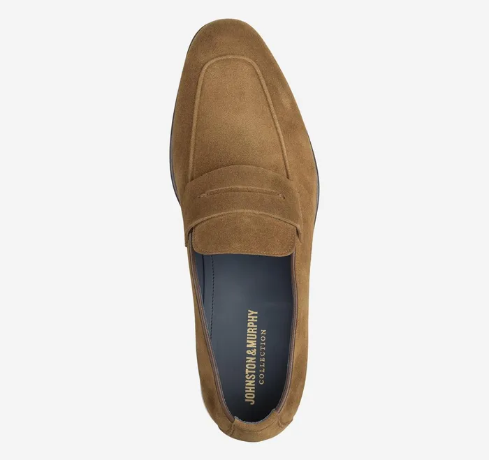 Men Taylor Penny Loafer Snuff Italian Suede JohnstonandMurphy SlipOns and Loafers Men Taylor Penny Loafer Snuff Italian Suede JohnstonandMurphy SlipOns and Loafers