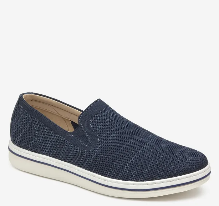Men Trenton Knit SlipOn Navy Knit JohnstonandMurphy SlipOns and Loafers