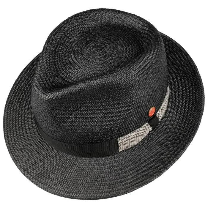 Men Trilby Hats Mayser Maleo Panama Hat Black Men Trilby Hats Mayser Maleo Panama Hat Black