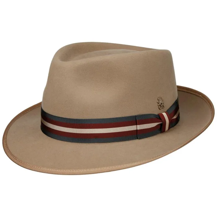 Men Trilby Hats Mayser Marcelo Stripes Wool Hat Zechbauer Beige