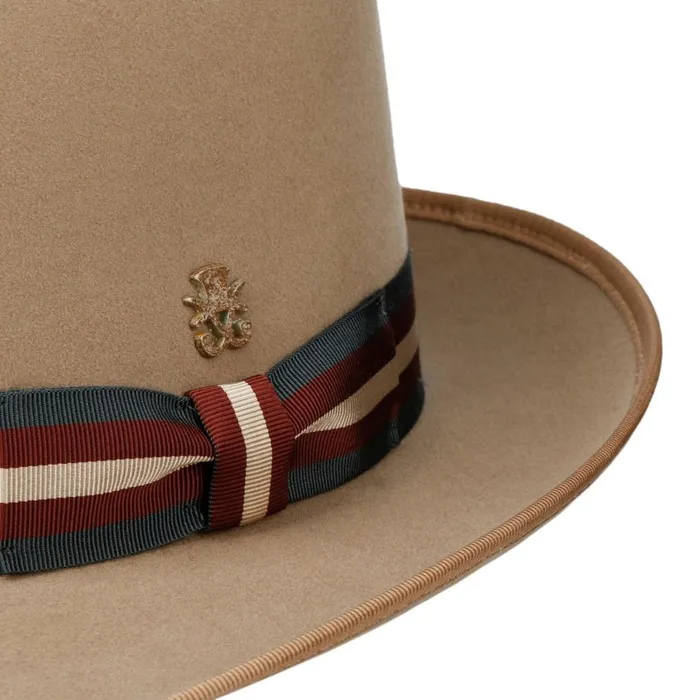 Men Trilby Hats Mayser Marcelo Stripes Wool Hat Zechbauer Beige Men Trilby Hats Mayser Marcelo Stripes Wool Hat Zechbauer Beige