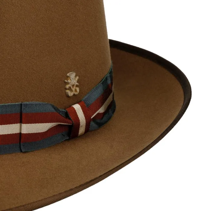Men Trilby Hats Mayser Marcelo Stripes Wool Hat Zechbauer Beige Men Trilby Hats Mayser Marcelo Stripes Wool Hat Zechbauer Beige
