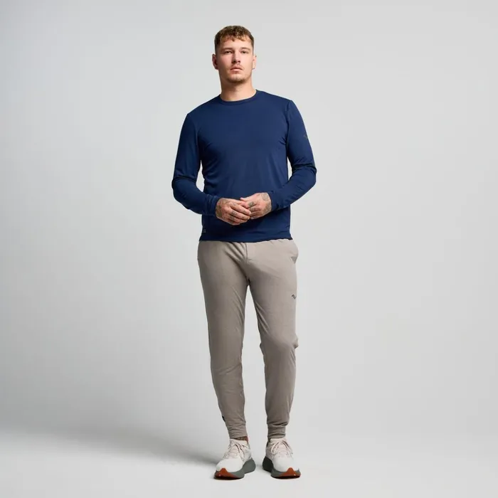Men Triumph Long Sleeve Navy Saucony Tops