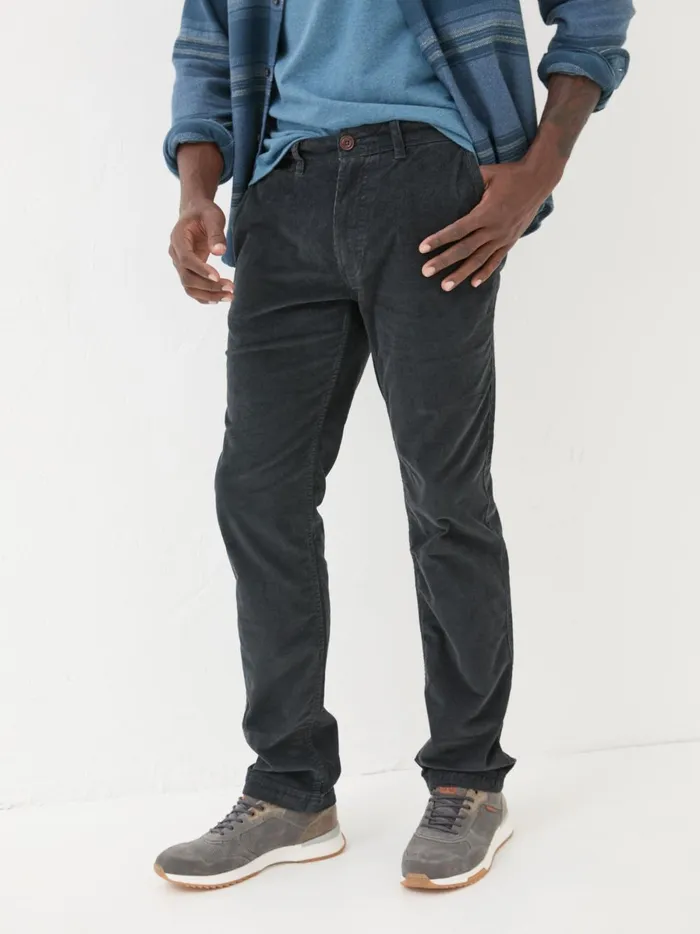 Men Trousers and Chinos Fat Face Blue Navy Straight Cord Trousers