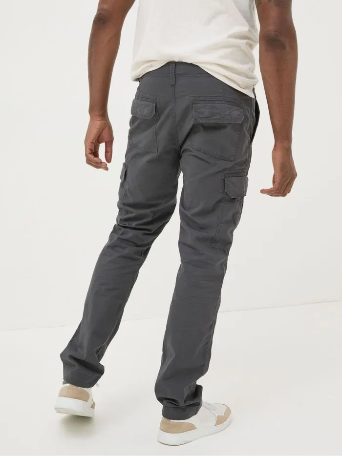 Men Trousers and Chinos Fat Face Corby Grey Straight Cargo Trousers