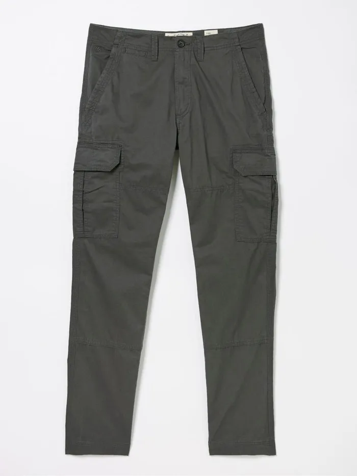 Men Trousers and Chinos Fat Face Corby Grey Straight Cargo Trousers