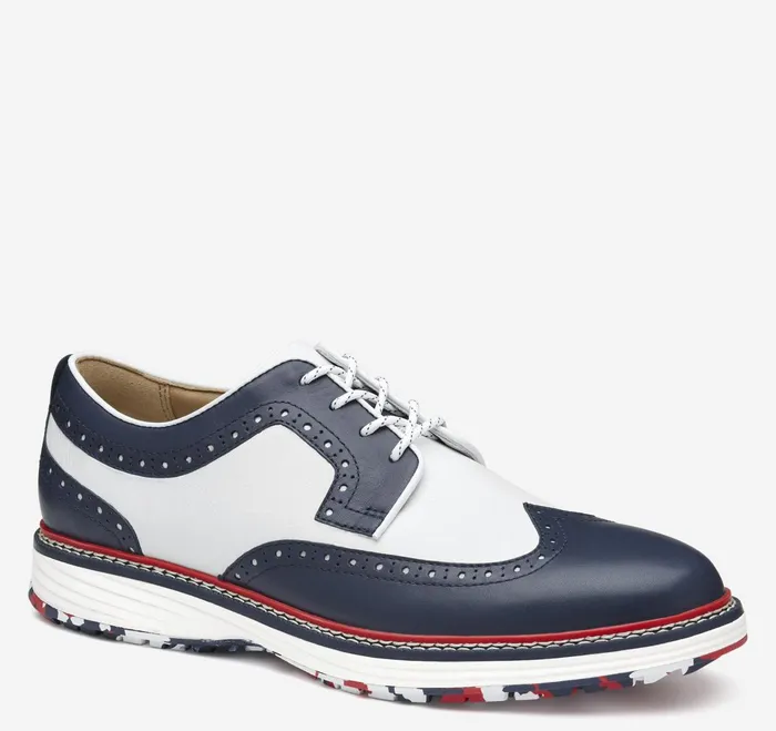 Men Upton Gl3 Luxe Hybrid Navy Waterproof Full Grainwhite Tumbled Full Grain JohnstonandMurphy LaceUps