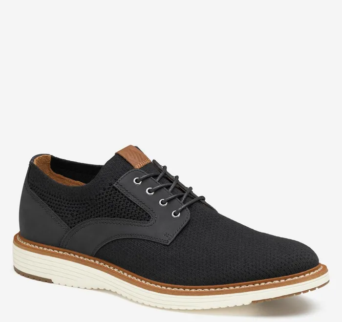 Men Upton Knit Plain Toe Black Knit JohnstonandMurphy LaceUps