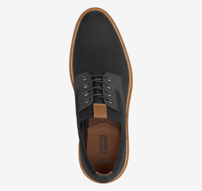 Men Upton Knit Plain Toe Black Knit JohnstonandMurphy LaceUps
