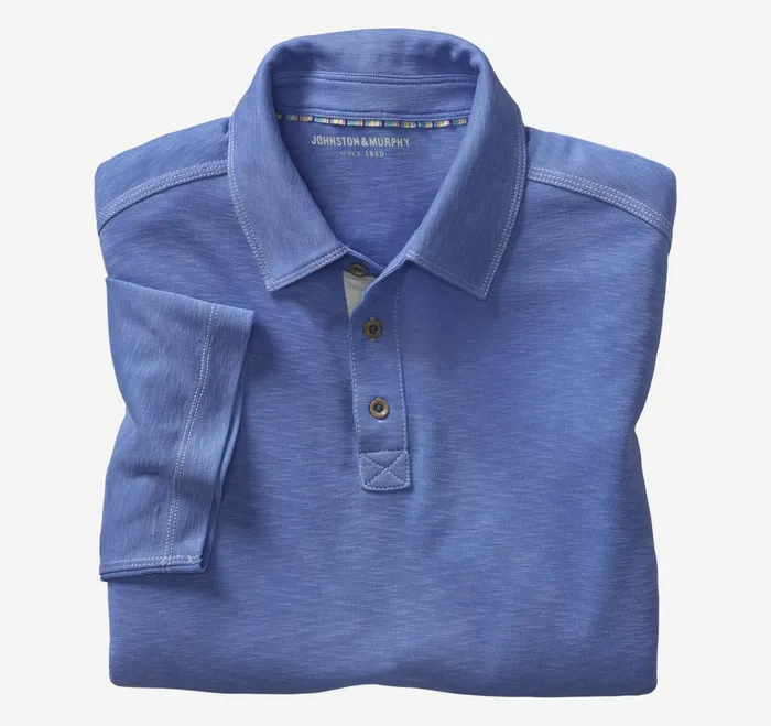 Men Vintage Slub Polo Royal JohnstonandMurphy Polos and Tees