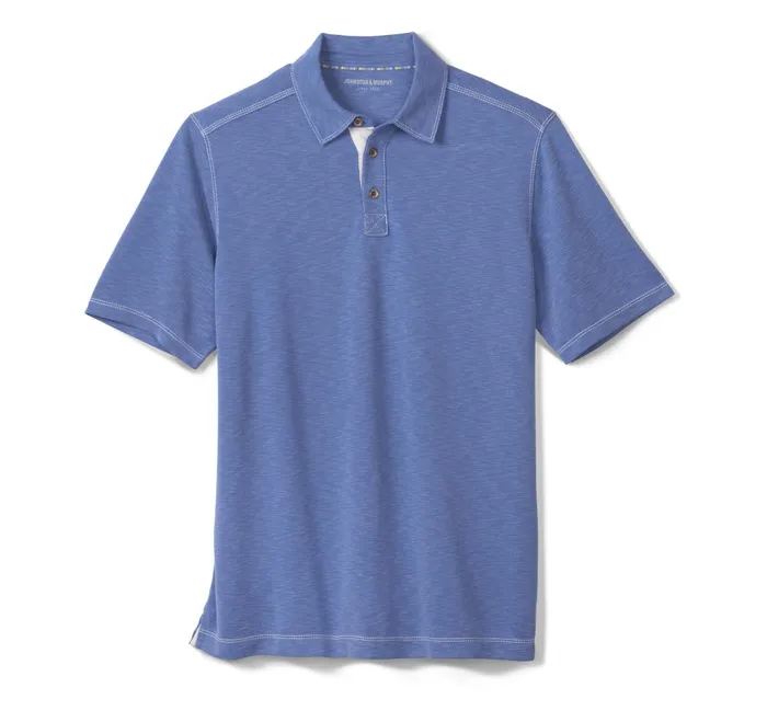 Men Vintage Slub Polo Royal JohnstonandMurphy Polos and Tees Men Vintage Slub Polo Royal JohnstonandMurphy Polos and Tees