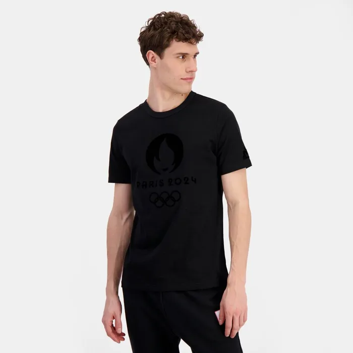MenWomen Le Coq Sportif Tshirts And Tops Paris 2024 TShirt Black