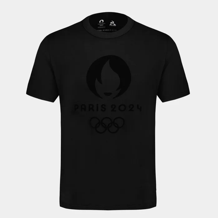 MenWomen Le Coq Sportif Tshirts And Tops Paris 2024 TShirt Black
