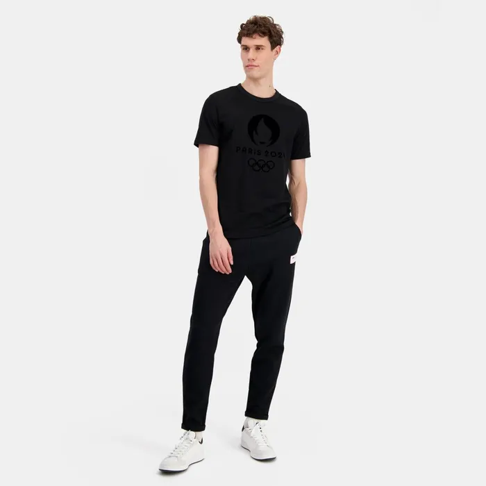 MenWomen Le Coq Sportif Tshirts And Tops Paris 2024 TShirt Black