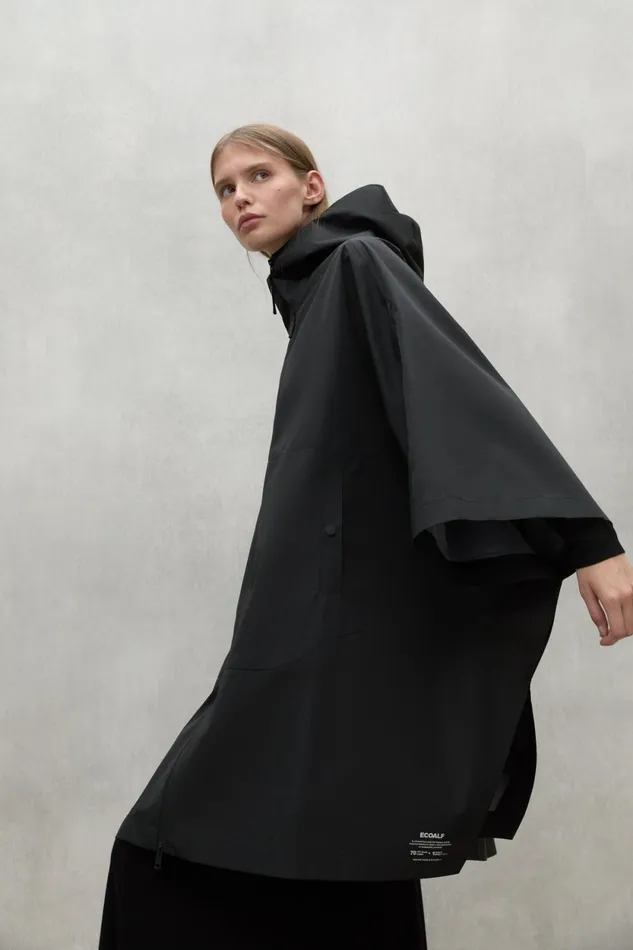 MenWomen Niwa Black Cape Ecoalf Coats And Jackets
