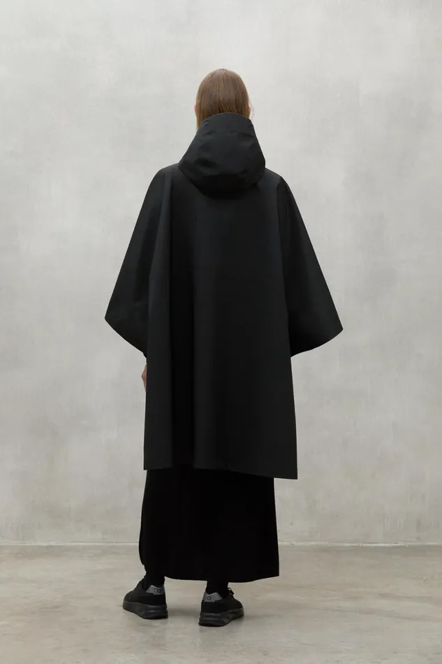 MenWomen Niwa Black Cape Ecoalf Coats And Jackets