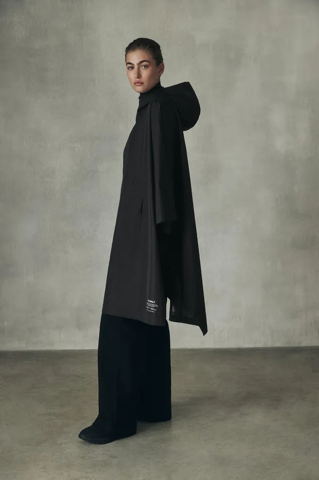 MenWomen Niwa Black Cape Ecoalf Coats And Jackets