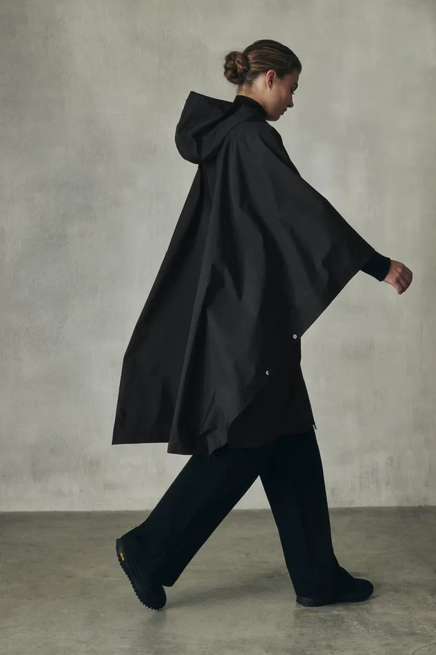 MenWomen Niwa Black Cape Ecoalf Coats And Jackets