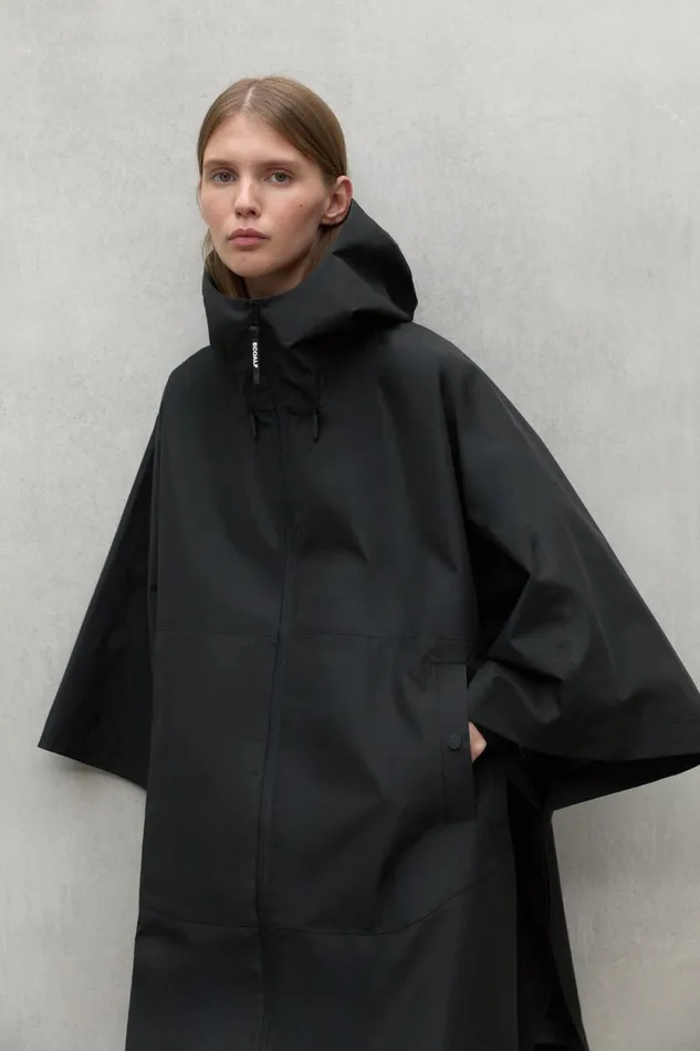 MenWomen Niwa Black Cape Ecoalf Coats And Jackets