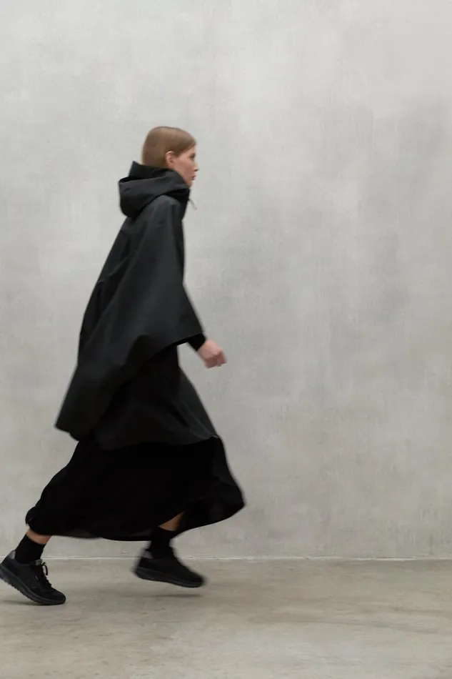 MenWomen Niwa Black Cape Ecoalf Coats And Jackets