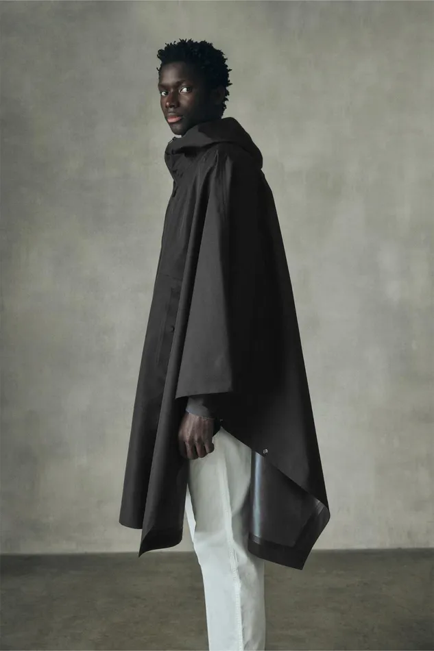 MenWomen Niwa Black Cape Ecoalf Coats And Jackets