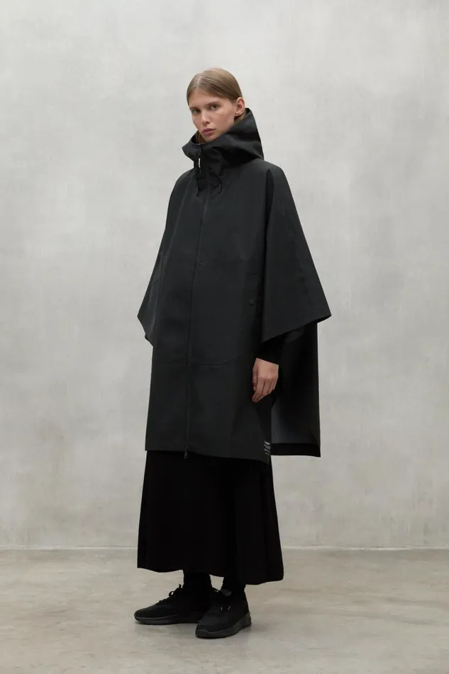 MenWomen Niwa Black Cape Ecoalf Coats And Jackets